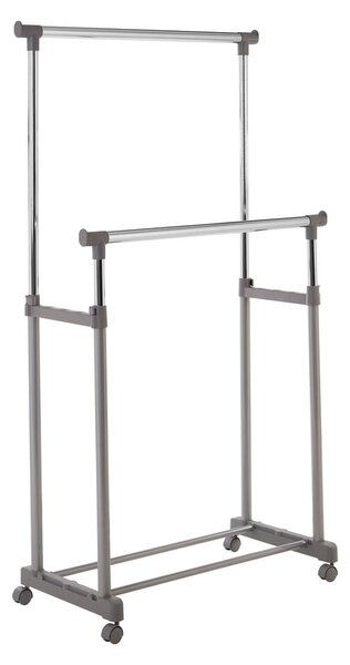 Metalni teleskopski/mobilni stalak za odjeću u srebrnoj boji – Premier Housewares