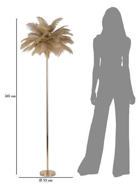 Stojeća svjetiljka u zlatnoj boji (visina 160 cm) Palm – Mauro Ferretti