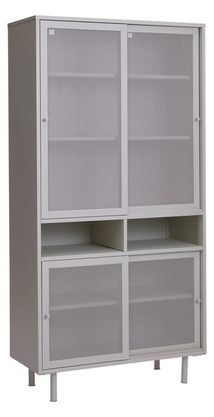 Sivi metalni ormarić s kliznim vratima 90x180x40 cm Veep – Unique Furniture