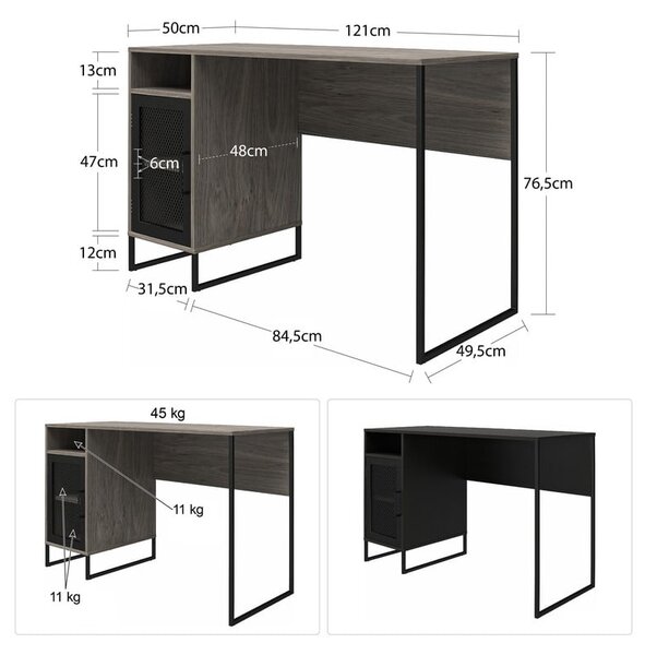 Radni stol 50x121 cm Purdue – Støraa