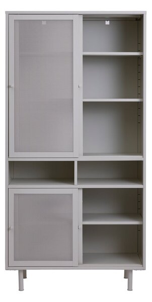 Sivi metalni ormarić s kliznim vratima 90x180x40 cm Veep – Unique Furniture