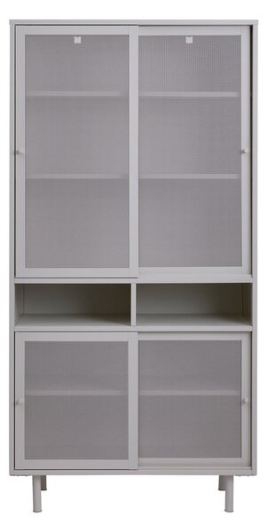 Sivi metalni ormarić s kliznim vratima 90x180x40 cm Veep – Unique Furniture