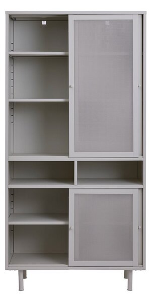 Sivi metalni ormarić s kliznim vratima 90x180x40 cm Veep – Unique Furniture