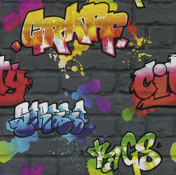 Dječja papirnata tapeta za zid graffiti 237801