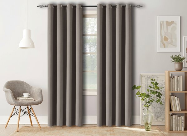 Zavjesa OXFORD 140x270 cm, sivo-smeđa Sistem za vješanje: Traka za nabiranje
