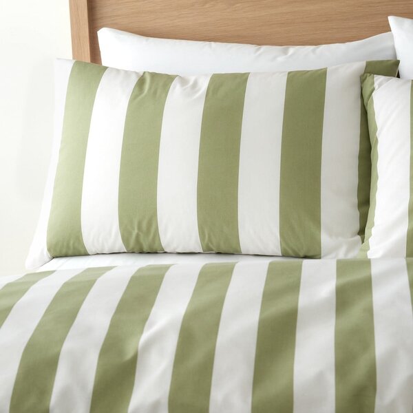 Zelena/krem posteljina za krevet za jednu osobu 135x200 cm Cove Stripe – Catherine Lansfield