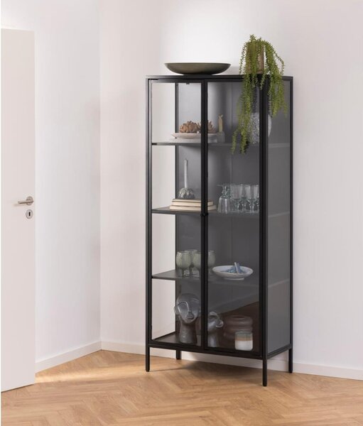 Crna metalna vitrina 80x180 cm Newcastle - Actona