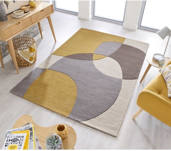 Oker žuti/bež vunen tepih 200x290 cm Glow – Flair Rugs