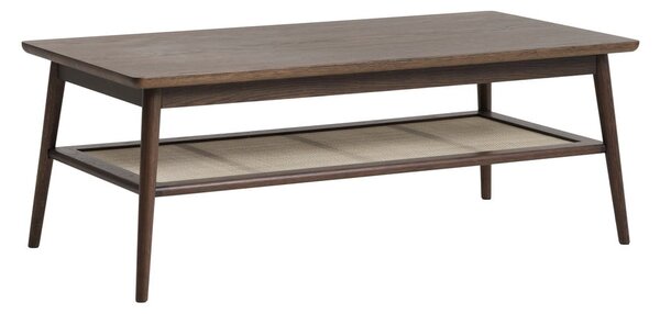 Smeđi stolić za kavu s pločom stola u dekoru hrasta 60x120 cm Barrali – Unique Furniture