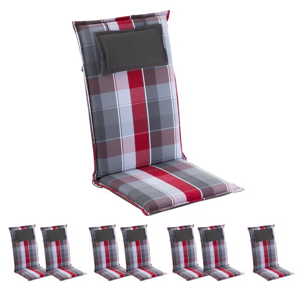 Blumfeldt Donau, jastuk za stolicu, visoki naslon, za vrtnu stolice, poliester, 50 × 120 × 6 cm, 8 × jastuk
