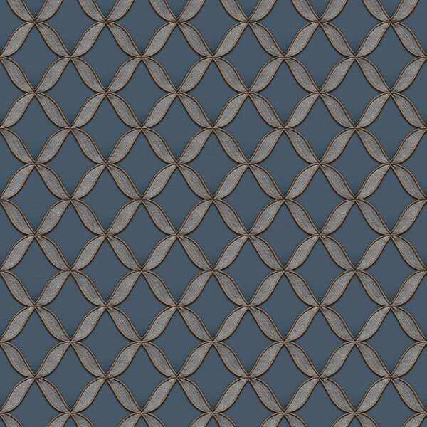 Luksuzna plava flis tapeta s teksturom tkanine FT221227 | 0,53 x 10 m | Ljepilo besplatno