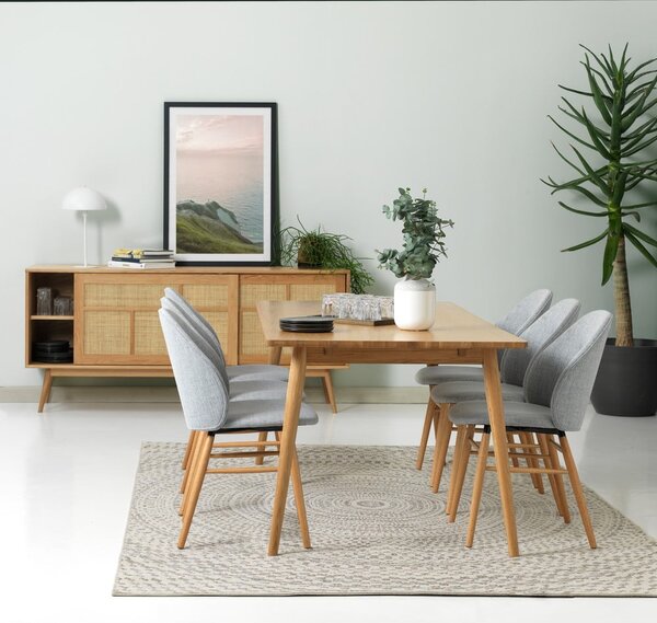 Niska komoda u dekoru hrasta s kliznim vratima u prirodnoj boji 180x80 cm Barrali – Unique Furniture