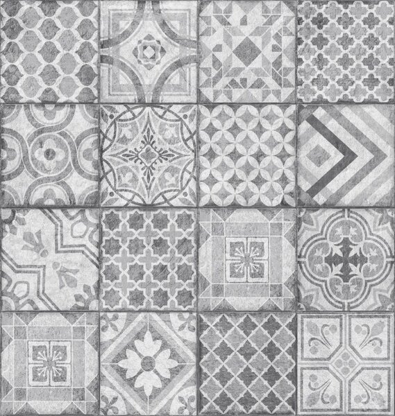 Vinil tapeta za zid Ceramics sivi patchwork pločice 270-0177 | širina 67,5 cm