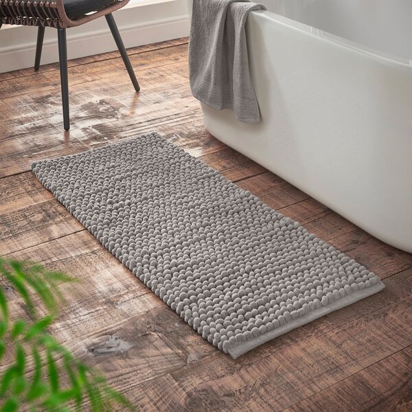Siva kupaonska prostirka 50x120 cm Aspen Bobble – Bianca