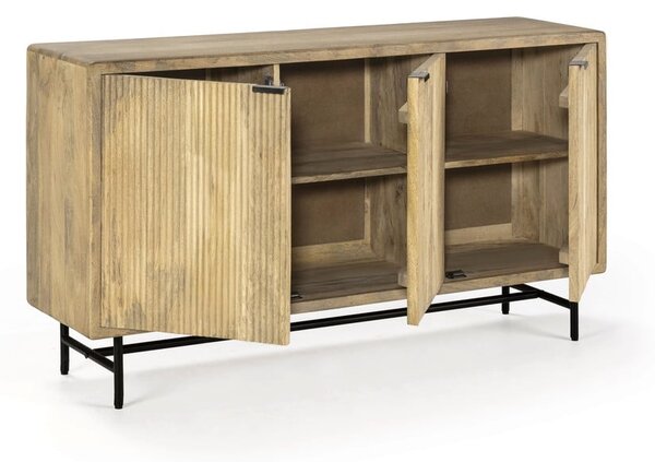 Komoda od masivnog manga u prirodnoj boji 150x85x40 cm Mundra – MOME