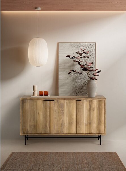 Komoda od masivnog manga u prirodnoj boji 150x85x40 cm Mundra – MOME
