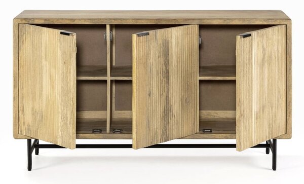 Komoda od masivnog manga u prirodnoj boji 150x85x40 cm Mundra – MOME