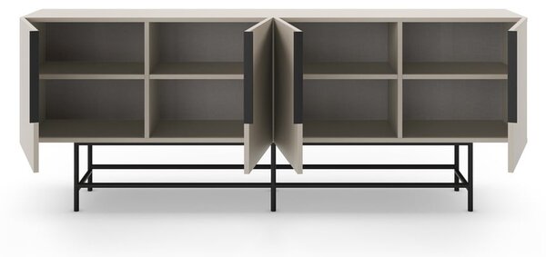 Krem niska komoda 200x77,5 cm Eldia – Marckeric