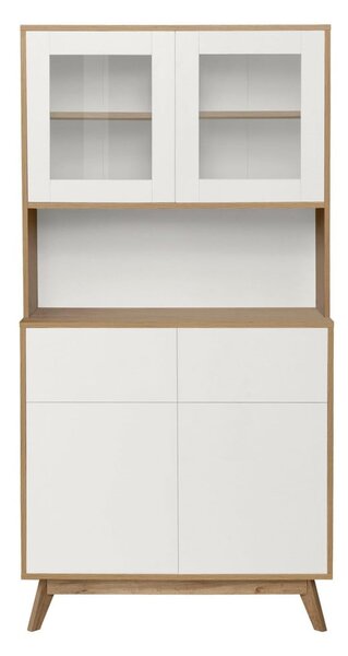 Bijela/u prirodnoj boji vitrina u dekoru hrasta 84x165 cm Skandi – Støraa