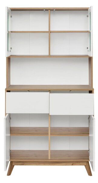 Bijela/u prirodnoj boji vitrina u dekoru hrasta 84x165 cm Skandi – Støraa