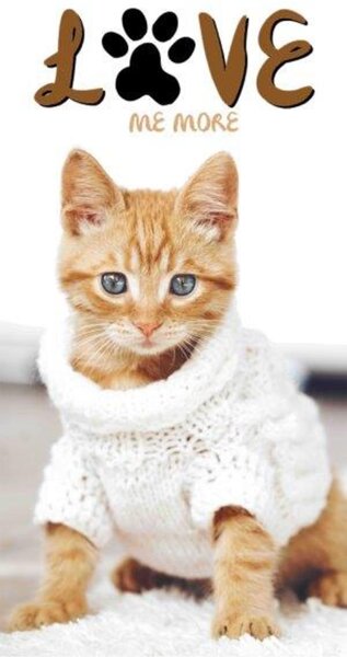 Dječji ručnik 70x140 Mačić u džemperu Kitten in woolen sweater