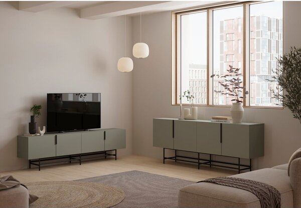 Zelena/siva niska komoda 200x77,5 cm Eldia – Marckeric