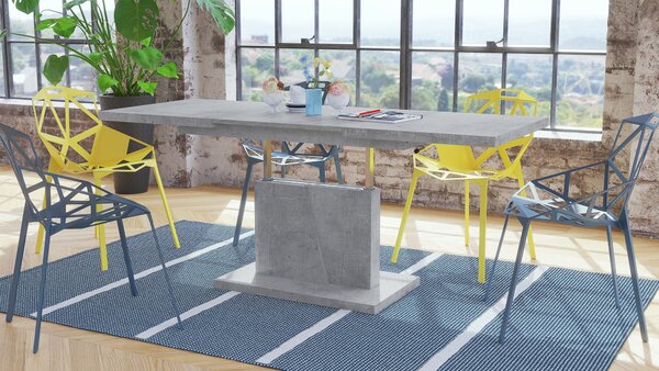 Mazzoni GRAND NOIR beton, stolić za kavu, sklopivi, podignuti