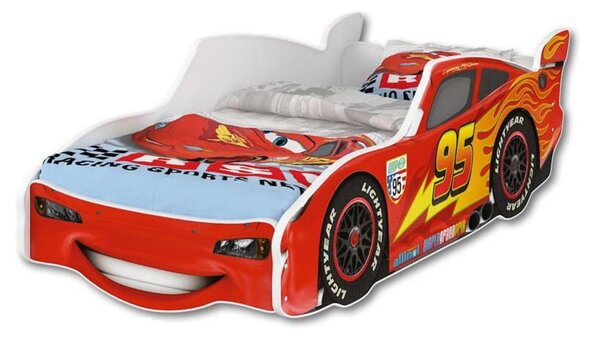 Dětská postel Ourbaby Zygzak McQueen bijela crvena 160x80 cm