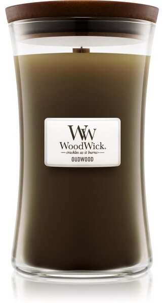 Woodwick Oudwood mirisna svijeća s drvenim fitiljem 609.5 g