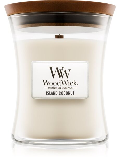 Woodwick Island Coconut mirisna svijeća s drvenim fitiljem 275 g