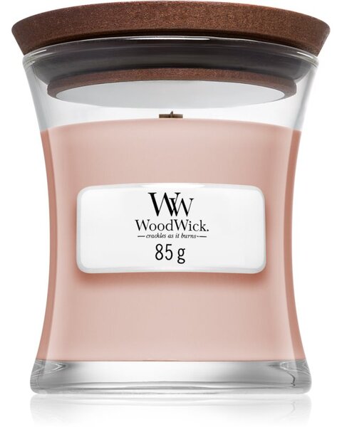 Woodwick Vanilla & Sea Salt mirisna svijeća s drvenim fitiljem 85 g