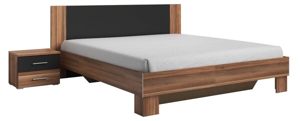 Zondo Bračni krevet 180 cm Verwood Tip 52 (orah + crna) (s noćnim stolićima) . 602015