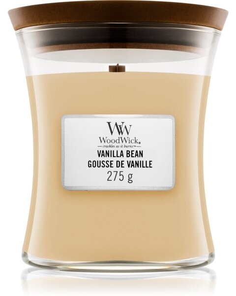 Woodwick Vanilla Bean mirisna svijeća s drvenim fitiljem 275 g