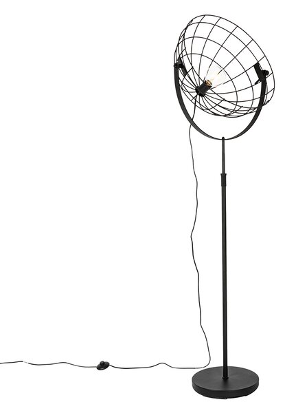 Podna industrijska svjetiljka crna 50 cm podesiva - Hanze
