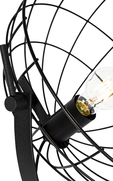 Industrijska podna lampa crna 35 cm podesiva - Hanze