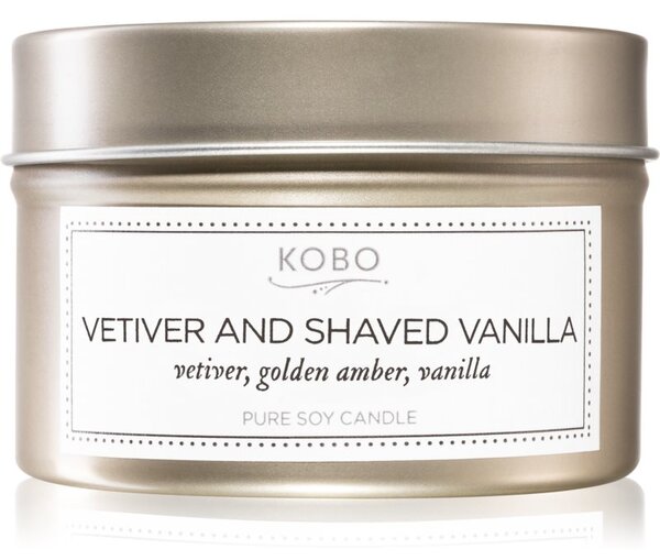 KOBO Coterie Vetiver and Shaved Vanilla mirisna svijeća u limenci 113 g