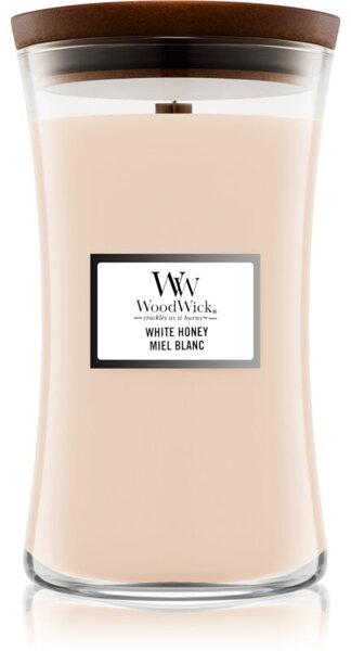 Woodwick White Honey Miel Blanc mirisna svijeća s drvenim fitiljem 609.5 g