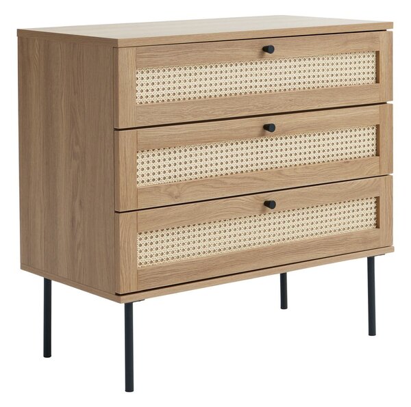 Niska komoda u dekoru hrasta u prirodnoj boji 80x75 cm Pensacola – Unique Furniture