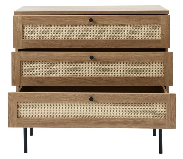 Niska komoda u dekoru hrasta u prirodnoj boji 80x75 cm Pensacola – Unique Furniture