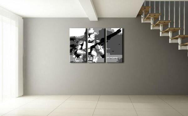 Ručno slikane slike na platnu na platnu POP Art Star Wars 3-dijelna ()
