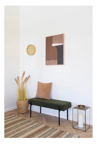 Tamno zelena klupa od bouclé tkanine Swindon – House Nordic