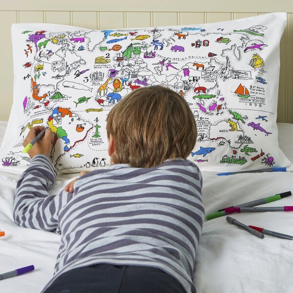 Jastučnica “Obojaj sam - Karta svijeta” - 75 x 50 cm
