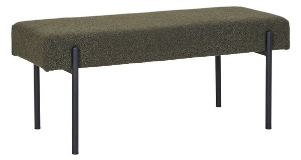 Tamno zelena klupa od bouclé tkanine Swindon – House Nordic