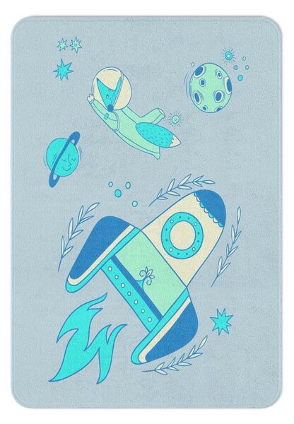 Plavi dječji tepih 80x140 cm Blue Spaceship – Oyo Concept