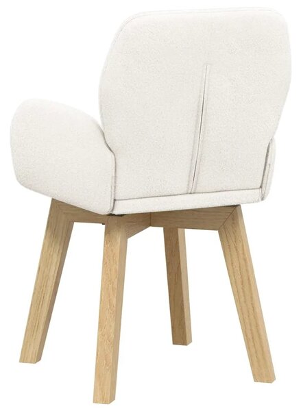 Okretne blagovaonske stolice 6 kom. Bouclé Krem 54 x 58 x 87 cm - Krem 6