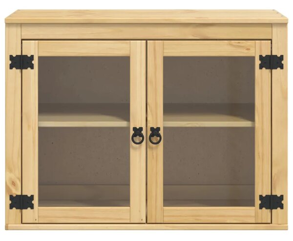 Kabinet SKI Medeno Smeđa 80 x 32 x 60 cm Čvrsto borovo drvo - Zidni ormarić s vratima Medeno smeđa