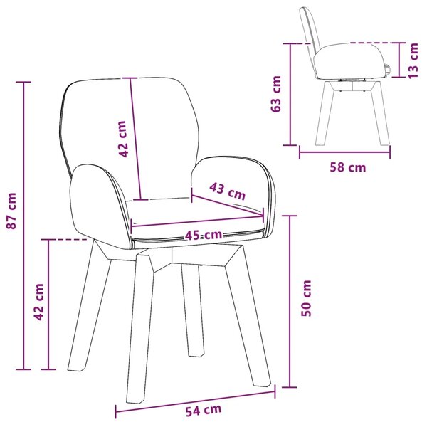 Okretne blagovaonske stolice 6 kom. Bouclé Krem 54 x 58 x 87 cm - Krem 6