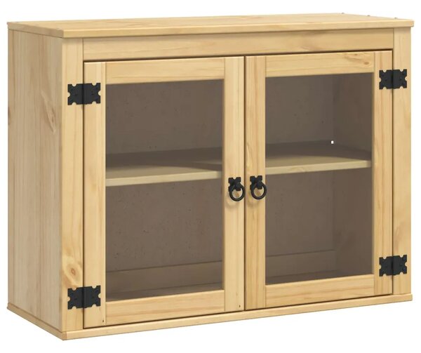Kabinet SKI Medeno Smeđa 80 x 32 x 60 cm Čvrsto borovo drvo - Zidni ormarić s vratima Medeno smeđa