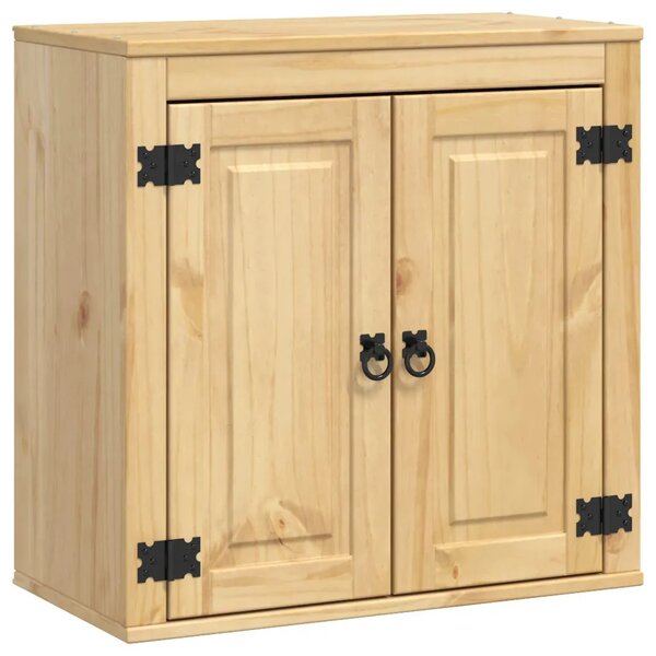 Kabinet SKI Medeno Smeđa 60 x 32 x 60 cm Čvrsto borovo drvo - Zidni ormarić s vratima Medeno smeđa