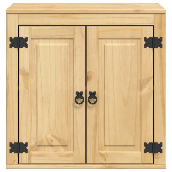 Kabinet SKI Medeno Smeđa 60 x 32 x 60 cm Čvrsto borovo drvo - Zidni ormarić s vratima Medeno smeđa